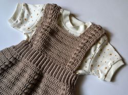 Pinafore baby dress Crochet pattern for 3 – 6 months