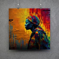 African Woman Graffiti - Download and Print