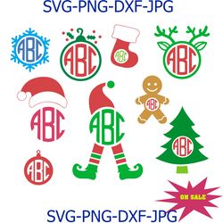 Christmas Monogram SVG,Christmas Elf Monogram Frame svg,Monogram elf svg, Christmas SVG,Silhouette,Die Cut,Cutting,Vinyl