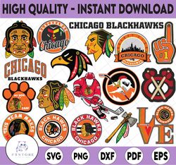 18 Files Chicago Blackhawks Bundle Svg, Blackhawks Svg, NHL svg, NHL svg, hockey, Cut File, Clipart   Cricut Explorer