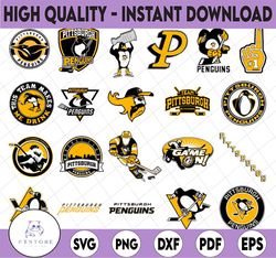 21 Files Pittsburgh Penguins Bundle Svg, Penguins Svg, NHL svg, NHL svg, hockey cricut, Cut File, Clipart   Cricut Explo