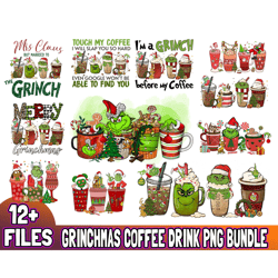 Grinch Coffee Drink Png,Christmas Sublimation Designs