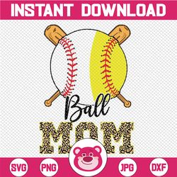 Ball Mom Baseball Softball Mama Women Mother's Day 2023 Png, Baller Mom Png, Baseball Retro Png, Digital Download
