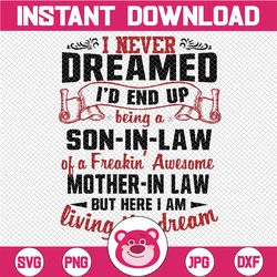 I Never Dream Id End Up Be In A Son In Law Freakin Awesome Mother In Law Funny Svg, Mother's Day Svg, Digital Download