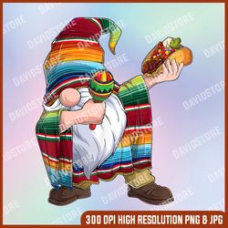 Dabbing Gnome Cinco De Mayo Taco Poncho Serape Mexican Boys png, Cinco De Mayo Party png, PNG High Quality, PNG