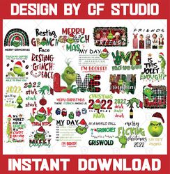 NEW 25 Files Grinch PNG Bundle, Grinchmas Png, Merry Grinchmas Png, Retro Christmas Png Bundle