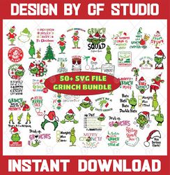 50 Files The Grinch Bundle Grinch Christmas Svg Grinch Clipart Files, Files for Cricut & Silhouette Digital File