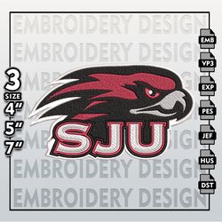Saint Joseph's Hawks Embroidery Designs, NCAA Logo Embroidery Files, NCAA Hawks, Machine Embroidery Pattern