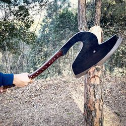 36 inches Sunsari Ancient Long Handed Axe | Balanced water tempered | 5160 Leaf Spring of Truck | Fully Sharpened