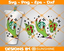 poison apple starbucks cup svg, full wrap witch poison svg, halloween starbucks cold cup svg, poison apple  svg