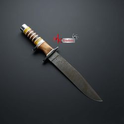 CUSTOM HANDMADE DAMASCUS STEELBOWIE  HUNTING KINIFE IN EBAY GIFT KNIFE HAND FORGED KNIFEMK3832M