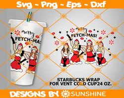 mean girls christmas starbucks cup svg, mean girls svg, christmas pattern decal full wrap, starbucks venti cold cup