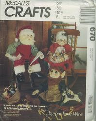 McCall's 5019 Doll patterns Santa Claus Mrs Claus & Elf, Christmas Sewing, Instruction in ENGLISH-Digital download PDF