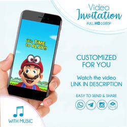 Animated Mario Bros Birthday Invitation, Superb Birthday Invitation with Mario Bros Theme!