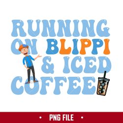 Running On Blippi And Iced Coffee Png, Blippi Iced Coffee Png, Cartoon Png Digital File