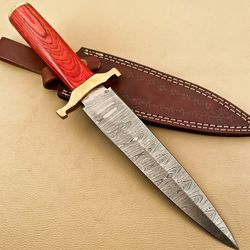 custom handmade damascus hunting dagger colour wood handle christmas gift