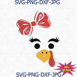 Turkey Face SVG, Turkey SVG, Thanksgiving SVG, Christmas Svg, Holiday Svg, Christmas Clipart, Kids Shirt Commercial Use