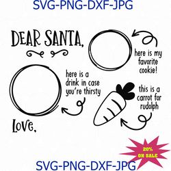 Christmas Santa Tray SVG, Santa Cookies and Milk Doodle Cut SVG, Christmas SVG File for Silhouette, Cricut and Cutting