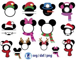 Disney Christmas monogram svg, mickey Christmas ears svg, Disney Holiday svg, disney merry christmas svg png
