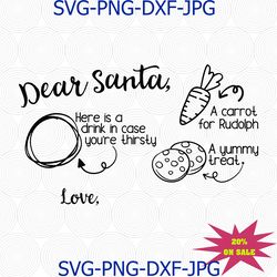 Dear Santa Cookies Tray, Santa Cookies Tray, Santa Cookies plate, Dear Santa svg, carrots reindeer Svg Cutting File, png