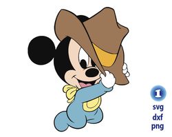disney baby mickey svg, baby mouse mickey svg, baby mickey cowboy svg png