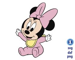 disney baby minnie svg, baby minnie mouse svg, baby mouse svg png