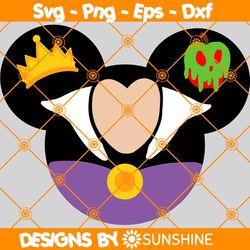 Evil Queen Mouse Head Svg, Evil Queen  Svg, Villains SVG, Disneyland Svg, Disney Mouse svg, File For Cricut