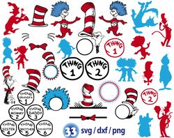 Dr Seuss svg, Lorax svg, Grinch svg, Dr Seuss quote svg, One fish two fish svg png