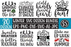 Winter SVG Bundle, Christmas svg, Holiday svg, Winter svg, Winter for Shirts, Winter Quotes, Winter Cut Files, Cricut, S