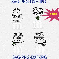 m and m faces svg, m and m tshirt clipart set, m and m faces shirt, m&m character svg, m&m clipart, m&m shirt design