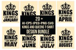 Kings and Queens T-Shirt Design Bundle