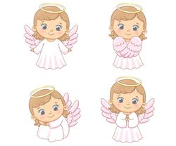 Cute angel girl. EPS, JPG, PNG 300 DPI