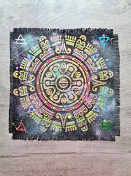 Tarot table cloth Altar cloth Runes linen handpainted Divination Fortune telling