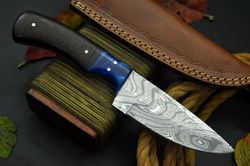 Custom Damascus Steel Hunting Knife Handmade With Vengai & Resin Handle (Q388)