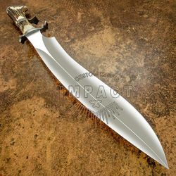 IMPACT CUTLERY RARE CUSTOM D2 HUGE MONSTER SASQUATCH BOWIE KNIFE STAG ANTLER