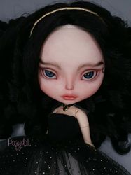 custom doll blythe, pogy doll, ooak doll hair blue takara blythe rodger doll rodger's ob11 doll artist doll