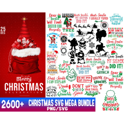 Christmas Svg Mega Bundle, Christmas Svg, Merry Christmas Svg, Funny Christmas Svg, Santa Svg