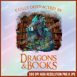 Easily Distracted By Dragons And Books Nerd Dragon png, Easily Distracted By Dragons And Books png, PNG High Quality