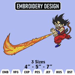 Dragon Ball Nike, Goku Nike Embroidery Files, Nike Embroidery, Anime Inspired Embroidery Design