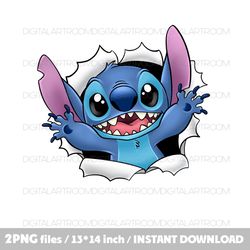 Blue cute cartoon monster Sublimation design Digital Clipart