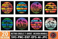 Retro Circle T-Shirt Design Bundle