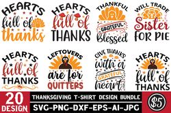 Thanksgiving Sentiments Five SVG Bundle - 12 SVG, Clipart, Cut and Printable Files - Personal and Small Business Use - T