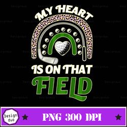 My Heart Is On That Field Baseball Png, Leopard, Heart, Baseball Mom, Sublimation Design Downloads