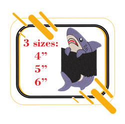 Shark embroidery design from pocket