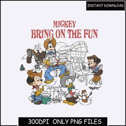 Mickey Bring On The Fun PNG Retro Mickey & Company Bundle, Family Vacation png, Family Trip Png, Vacay Mode Png