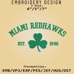 Miami RedHawks embroidery design, NFL Logo Embroidery Files, NFL RedHawks, Machine Embroidery Pattern
