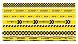 Police warning line set. SVG PNG Clip art. Danger caution stripes. Crime scene investigation. Digital download