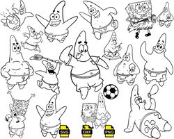 Patrick star outline svg, Spongebob svg, Patrick Star svg, Squidward Tentacles svg