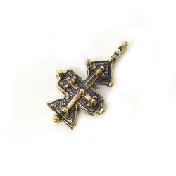 Gutzul brass cross necklace pendant,Vintage Brass Cross charm,handmade cross jewelry charm,ukrainian jewelry,medieval