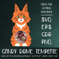 Maine Coon Cat | Candy Dome Template